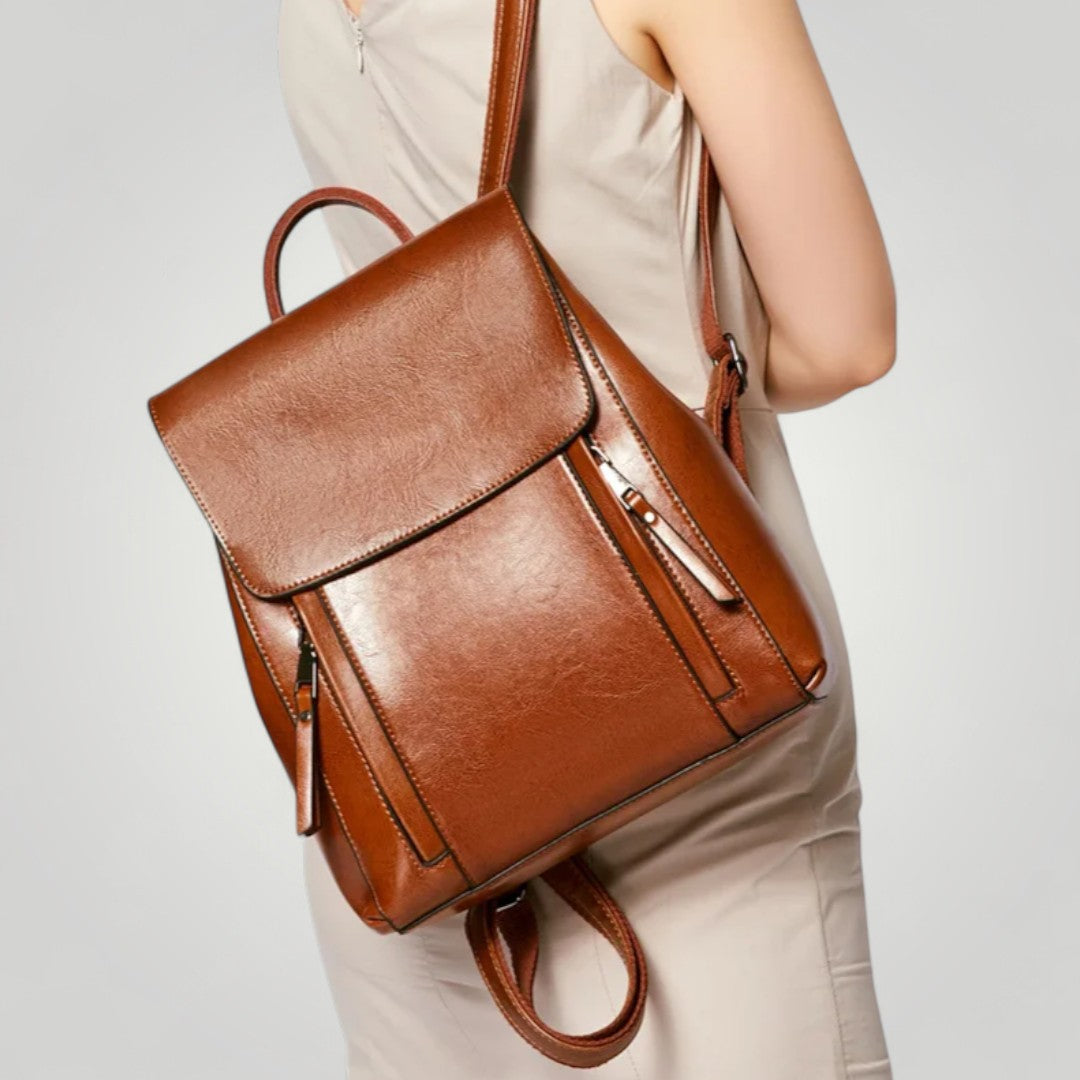 Lyra <br> Sac à Dos Ordinateur en Cuir pour Femme 12 pouces