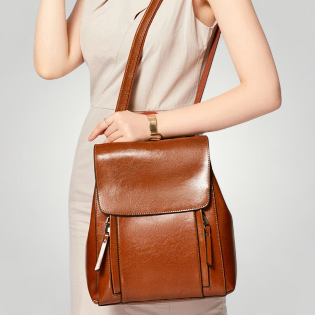 Lyra <br> Sac à Dos Ordinateur en Cuir pour Femme 12 pouces