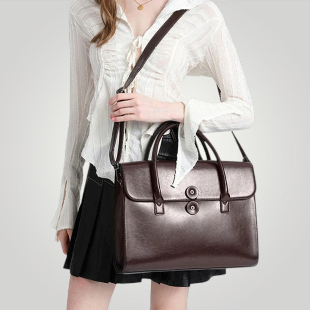 Florence <br> Sac Ordinateur pour Femme Vintage en Cuir 14 pouces